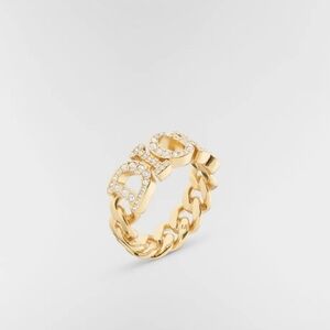 This is a Christian Dior Dio(r)evolution Ring Gold-finish Metal White Crystals